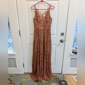 Dress the Population Rose Gold Lace Maxi Dress